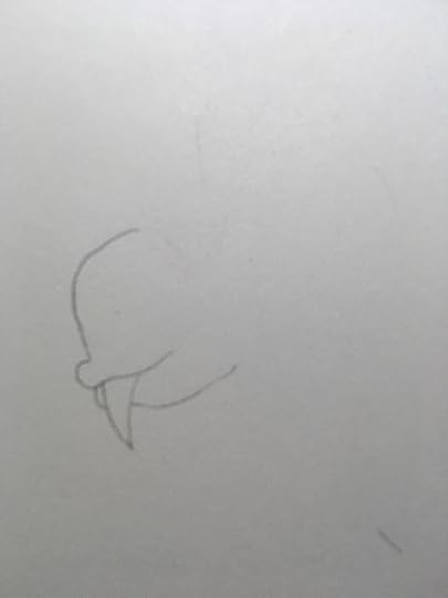 Tooth emerging from cartoon from lips 