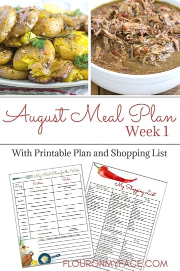 Free Flour On My Face August Weekly Meal Plan 6 with free meal plan menu and shopping list printable