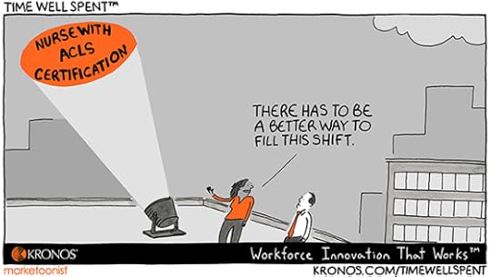 Kronos, cartoon, Time Well Spent, search light, recruiting, talent acquisition, technology