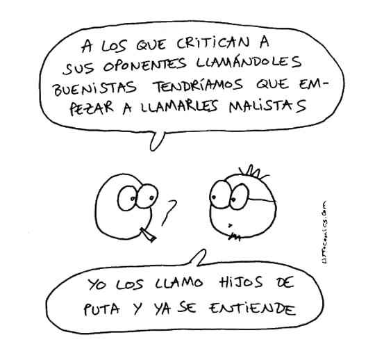 Viñeta de humor gráfico en defensa del buenismo y los buenistas.