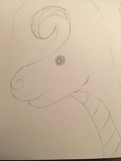 Dragon with spiral horn