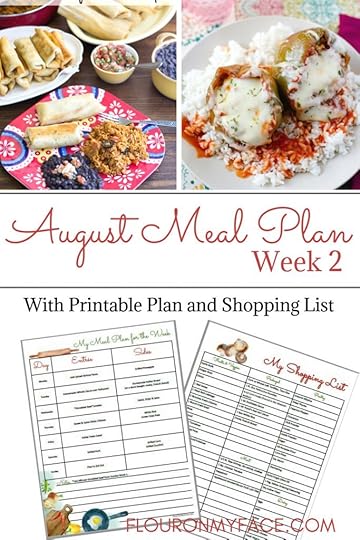 Flour On My Face Weekly Meal Plan 7 with free printable shopping list and weekly meal plan menu. BONUS! Free Blank Meal Planning Printable Template and Shopping List.