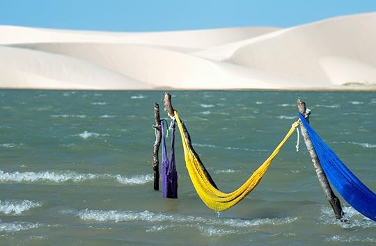 Hammocks in Tatajuba Lake, Brazil