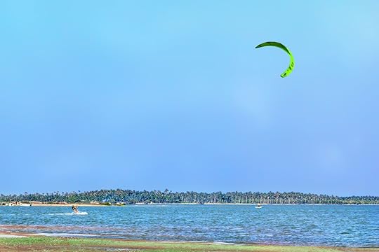 Kiteboarder at Kalpitiya beach, Sri Lanka