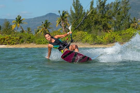 Indian Ocean kiterider in Mauritius