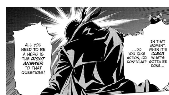 Masked guy saying: In that moment, when it’s clear what's gotta be done… Do you take action, or don’tcha?! Chapter 1, page 41