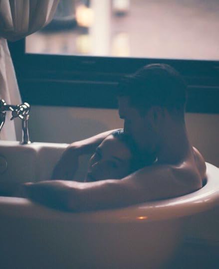 Taking a bubble bath for two.