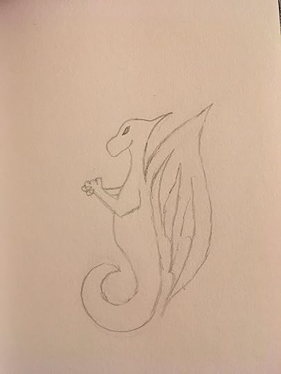 Water dragon with fingers crossed and eyes slit