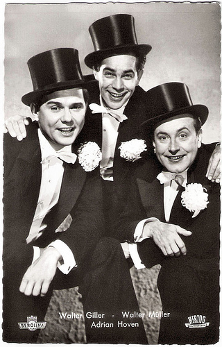 Walter Giller, Adrian Hoven and Walter Müller in Die Drei von der Tankstelle (1955)