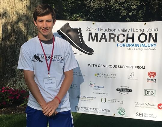 Koby Bernstein volunteering with the Brain Injury Association of New York August 2017