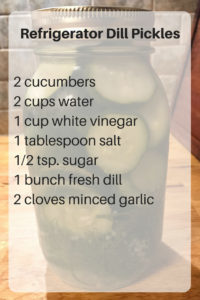 Refrigerator Dill Pickles