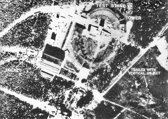Royal Air Force reconnaissance photograph of V-2 rocket test sites at Peenemünde, Germany, 12 June 1943 (British government photo)