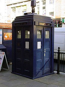 Image result for talking dog big blue box Doctor Who