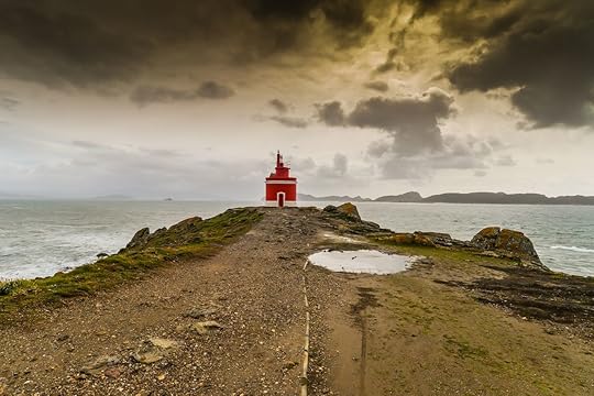 A small lighthouse at Cabo Home in Galicia, Spain