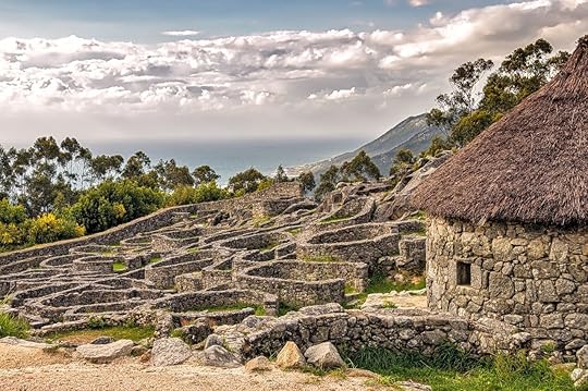 Ruins of ancient Celtic village in Santa Tecla, Galicia, Spain.