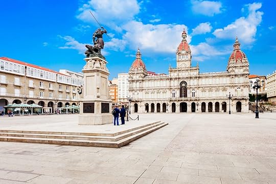 City Hall or Municipal Palace or Concello da Coruna at the Plaza de Maria Pita square in A Coruna in Galicia, Spain