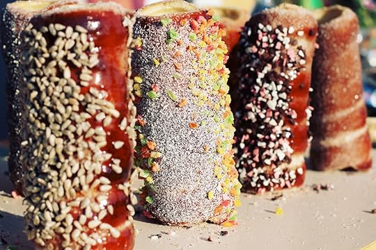 Chimney cakes. Hungarian loaf.