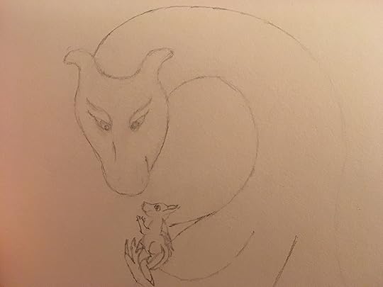 I’m a dragon with baby dragon sitting on her belly