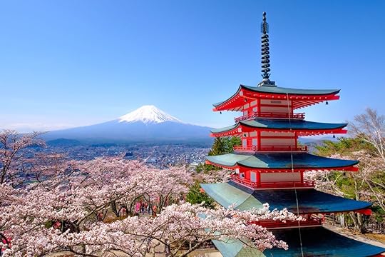 Red Pagoda in Fujiyoshida, Japan