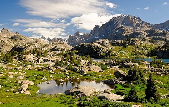 Sunrise Over Island Lake and Fremont Peak. The Wind River Range, Wyoming