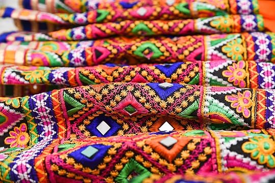 Handmade skirt with embroidery and mirror work