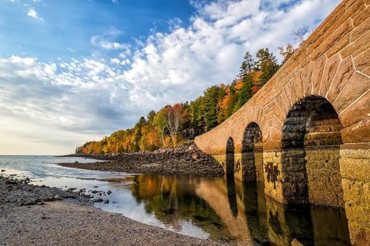Fall colors of Acadia National Park in Maine