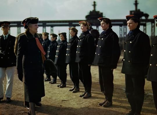  The wife of the Prime Minister, Mrs Clementine Churchill, inspects members of the ATS at the Royal Artillery Experimental Unit, Shoeburyness, Essex, courtesy of the Imperial War Museum 