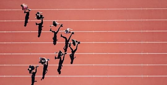 Team running in alginment