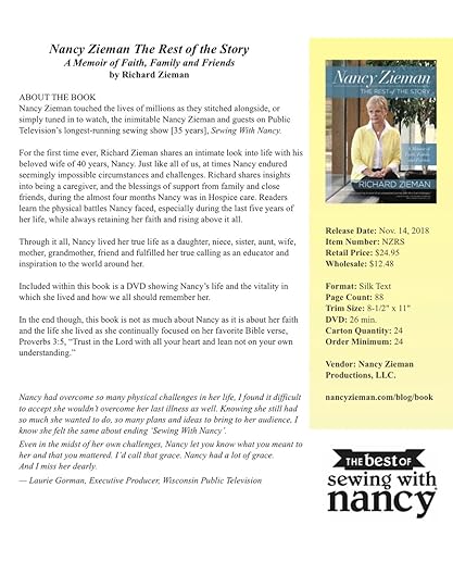 Nancy Zieman the Rest of the Story Book by Richard Zieman