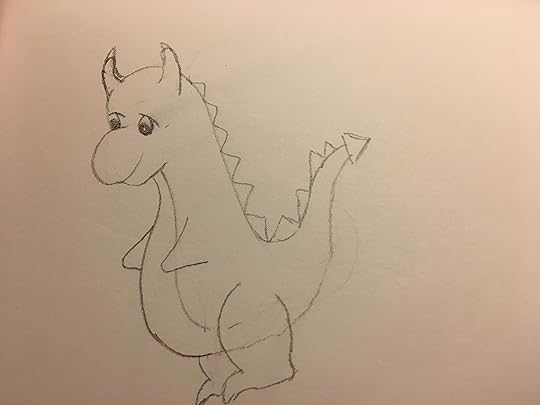 Pencil sketch of a cute little dragon