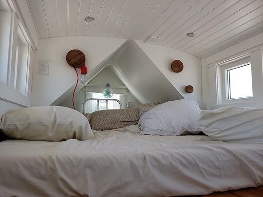Loft bed in a tiny house