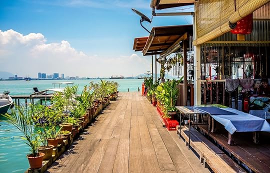 Waterfront restaurant at the Chew Jetty fishing village in Penang, Malaysia