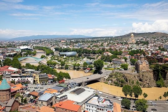 Historical center of Tbilisi, Georgia from a fortress