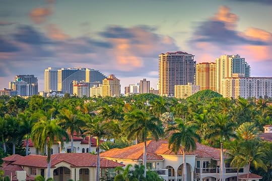 Fort Lauderdale skyline with palm trees