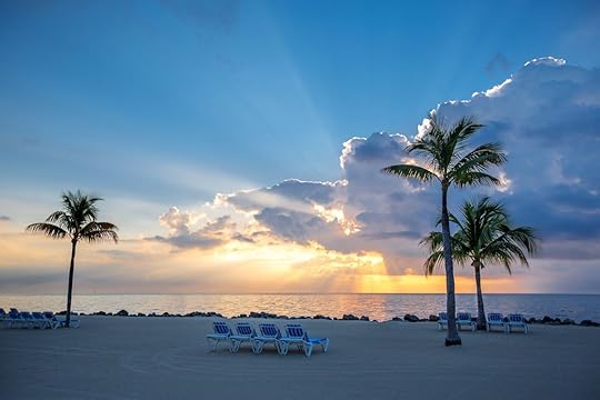 Sunset over the water on Key Largo, Florida, USA