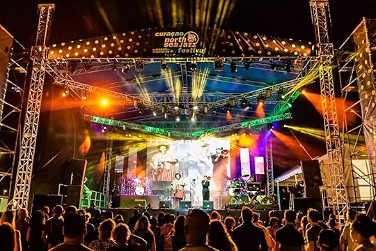 Curacao North Sea Jazz Festival stage lit up at night
