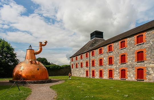 Old big copper whiskey distillery on stone foundation at the Jameson Heritage Center in Midleton Co. Cork