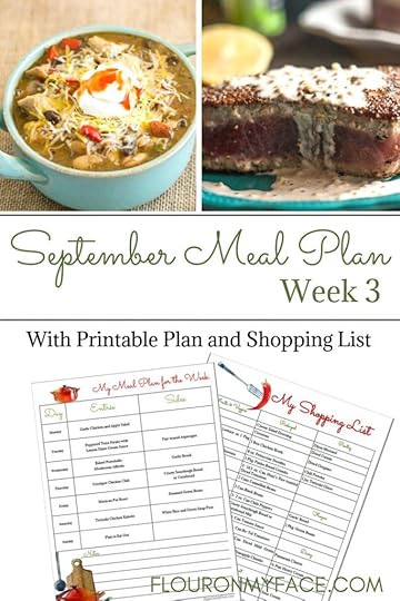 Flour On My Face Weekly Meal Plan 12 for the 3rd week of September