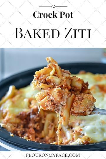Crock Pot Baked Ziti recipe made with uncooked pasta in the slow cooker via flouronmyface.com