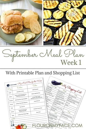 Flour On My Face Weekly Meal Plan 10 for the 1 st week of September menu planning. Download and print the free weekly meal plan printable