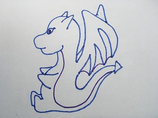 Blue n purple dragon sitting