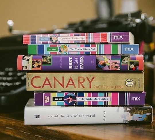 #YAlit and #mgreaders – go enter author @rachelealpine ‘s Instagram giveaway to win all SIX of her books, including her newest! Go to her post to read the details and enter; it is easy. Contest ends tomorrow at midnight. .<br />.<br />#booknerdigan #bookstagram #booknerdigan #book #kidlit #author #authorlife #yalit #simonschuster #youngadult #highschool #iteachmiddleschool #iteachreading #authorsofinstagram #librarian #schoollibrary #schoollibrarian #iteachhighschoolenglish #contest #giveaway #giveawaycontest<br />#YAbooks #mgbooks #bookgiveaway #winabook