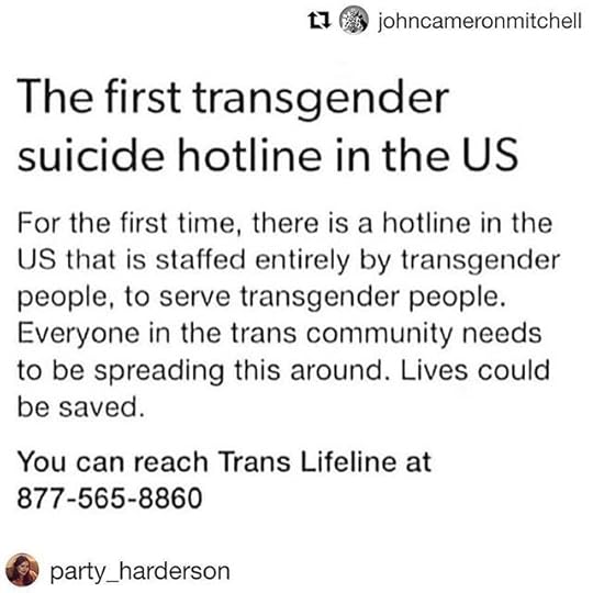 Please spread this around! @party_harderson<br />@translifeline is an absolutely wonderful thing. You can support them by using the donate tab on their website.<br />.<br />.<br />#transgender #trans #lgbtqia #LGBTQ<br />#suicideprevention #suicideawareness<br />.<br />.<br />Via @alexander_london