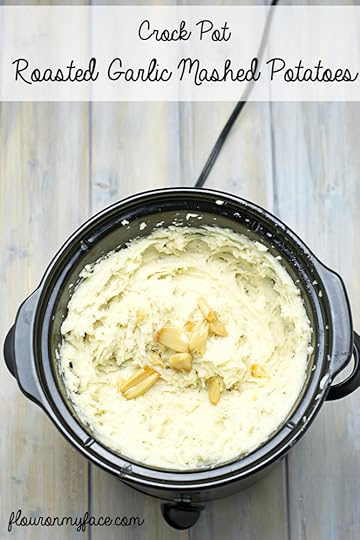 A Crock Pot Garlic Mashed Poatoes recipe via flouronmyface.com