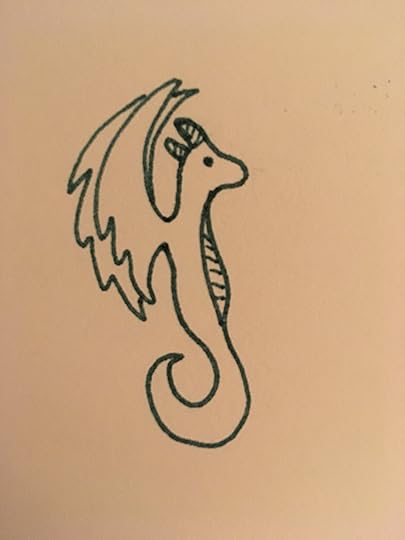 Little green dragon facing right 