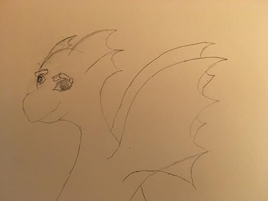 Weird dragon in pencil half sketched 