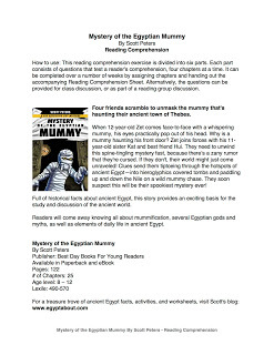 Mystery of the Egyptian Mummy Scott Peters Reading Comprehension Worksheet