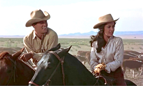 Scene from Giant, 1956 film starring Rock Hudson and Elizabeth Taylor