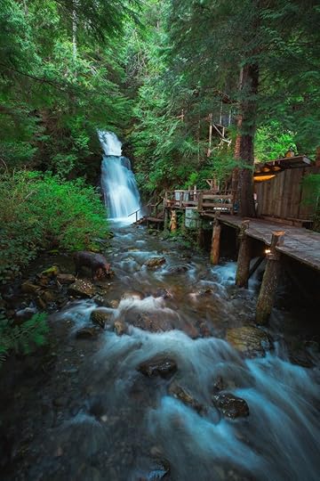 Nimmo Bay waterfall in BC, Canada