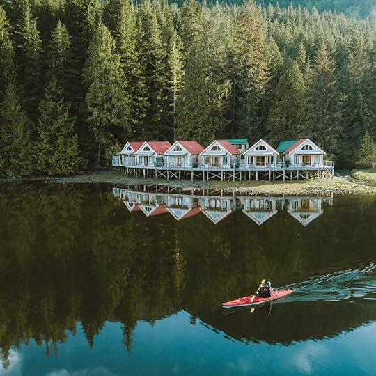 Kayaker on placid Nimmo Bay